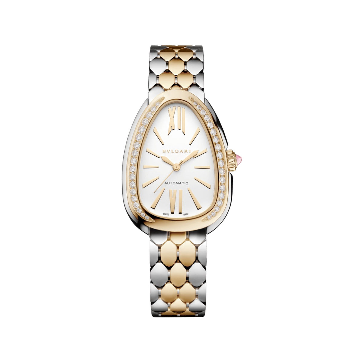 Reloj Bvlgari Serpenti Seduttori Automático Diamantes Dial Blanco 104061