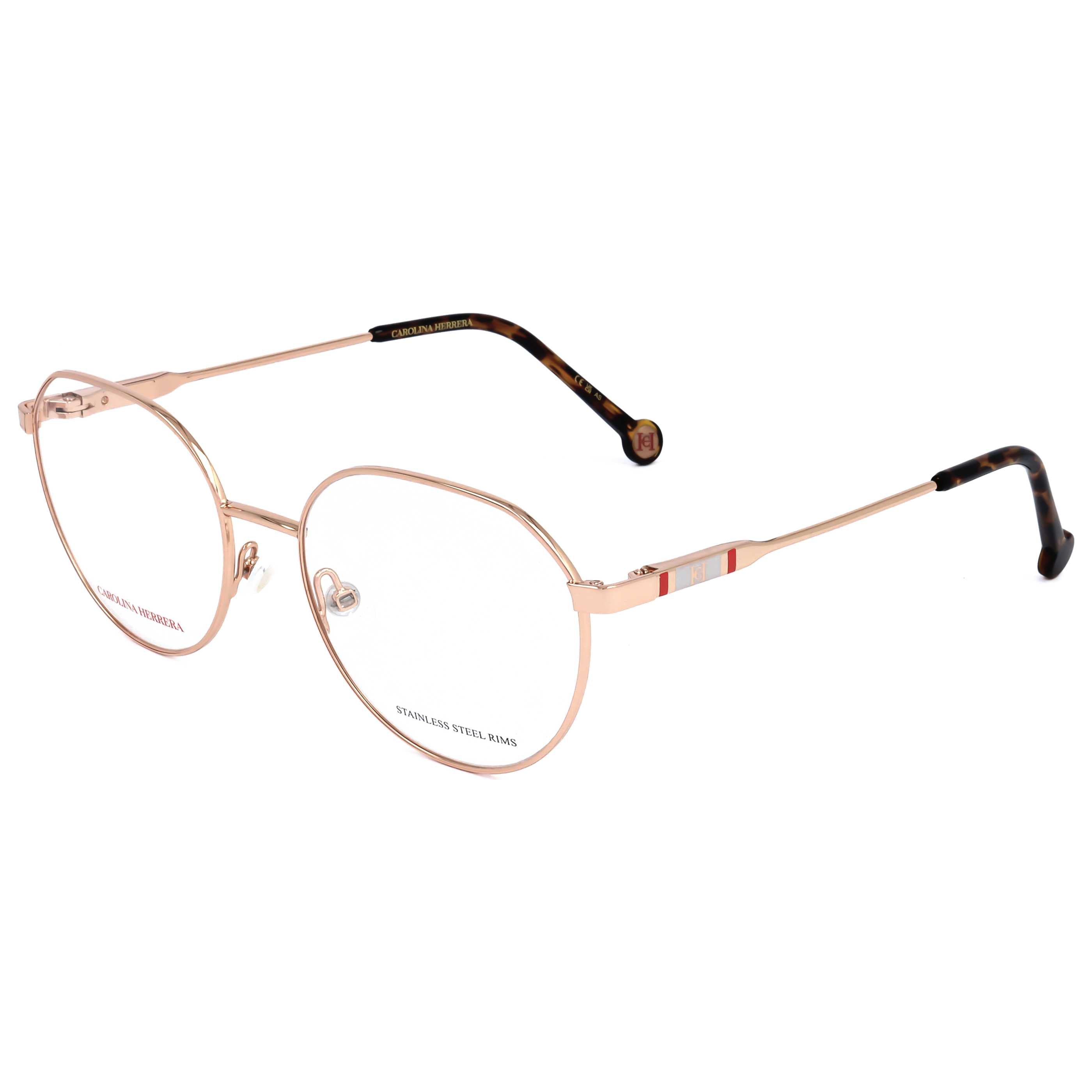 Gafas Oftálmicas Carolina Herrera Dorado Redonda HER0121-DDB-54