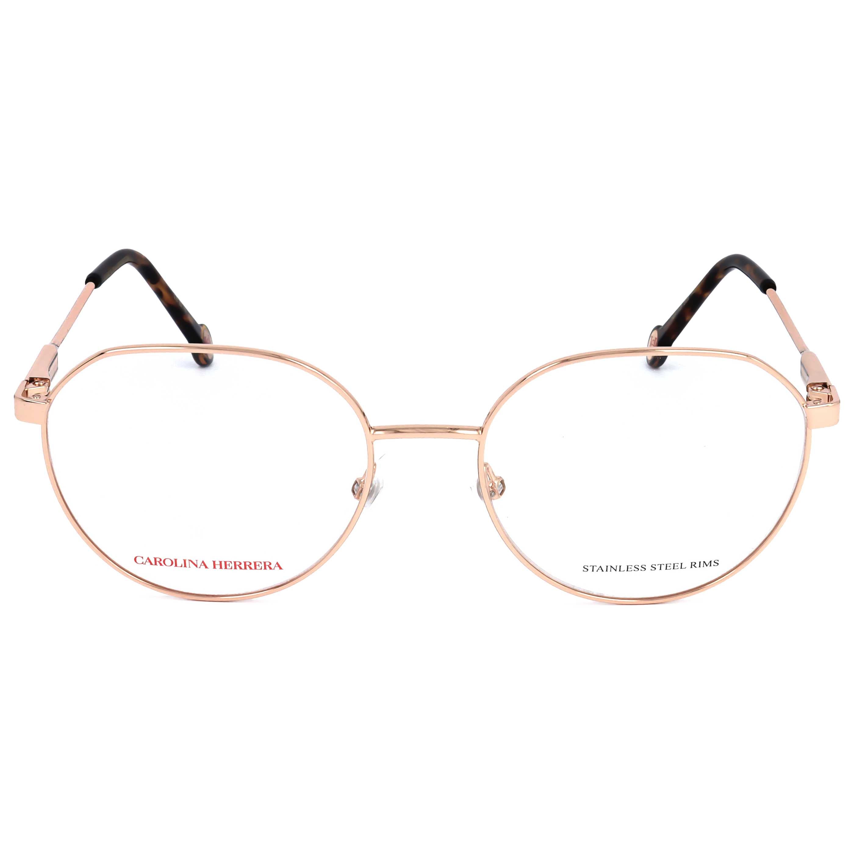 Gafas Oftálmicas Carolina Herrera Dorado Redonda HER0121-DDB-54