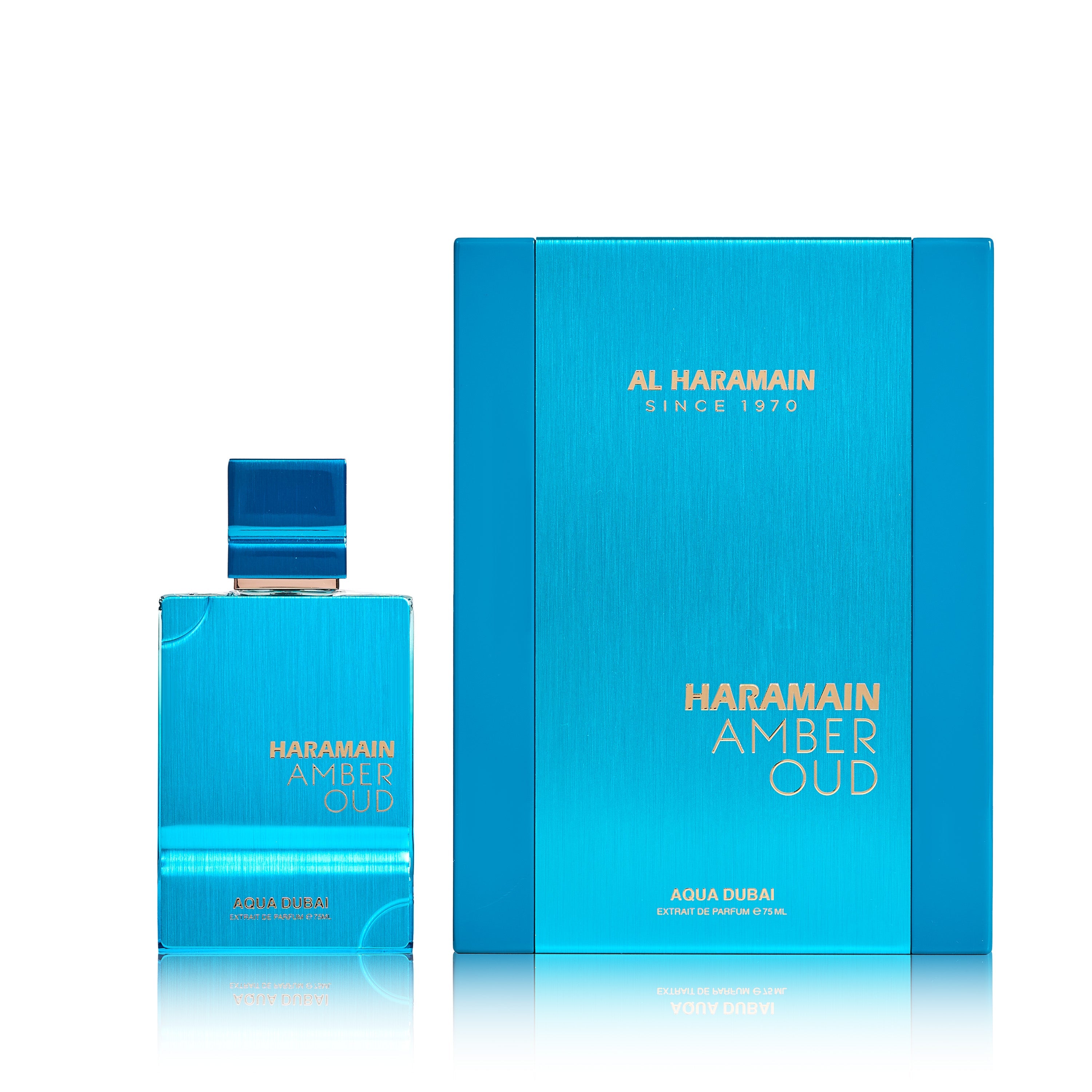Perfume Al Haramain Amber Oud Aqua Dubai 100 ml con caja
