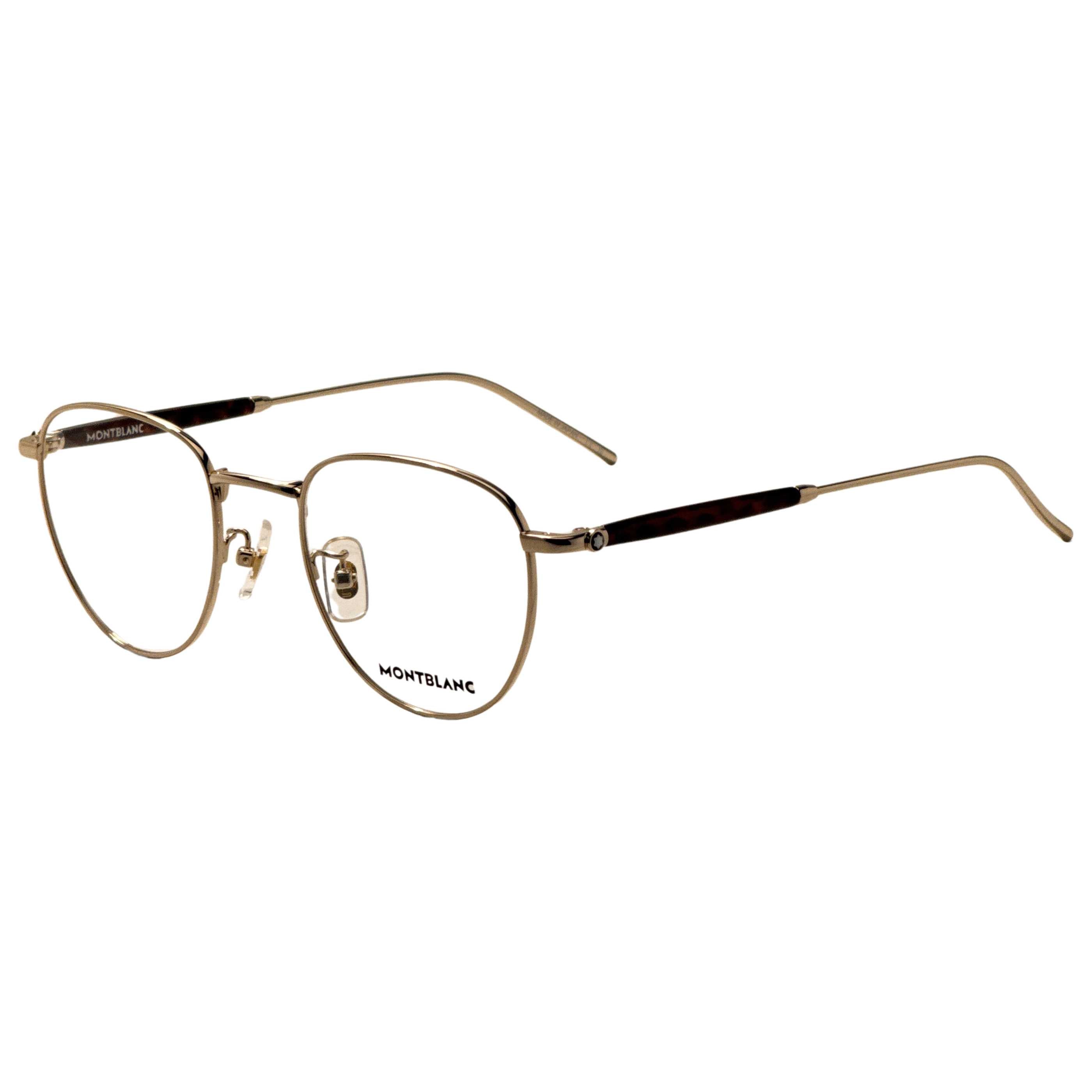 Gafas Oftálmicas Mont Blanc Dorado Redonda MB0410O-002-50