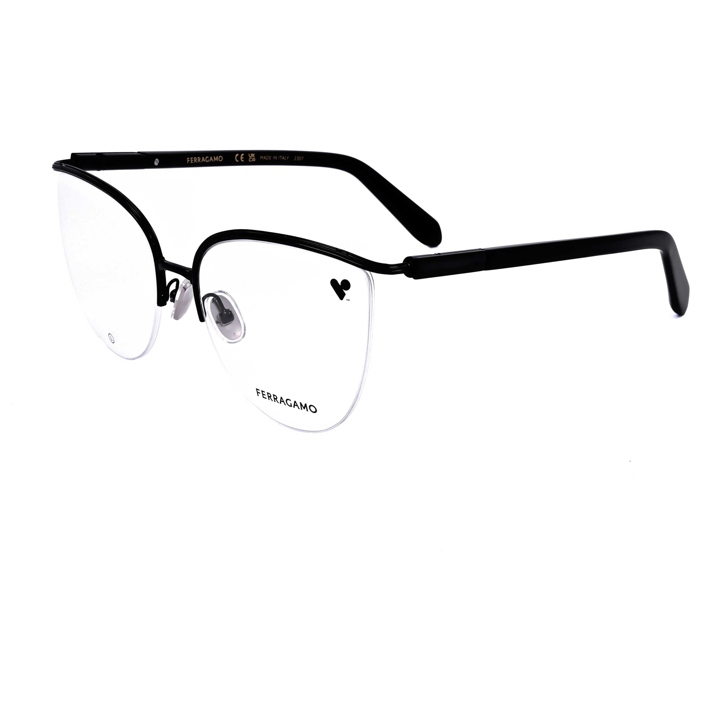 Gafas Oftálmicas Salvatore Ferragamo Negro Cat-Eye SF2227-001-56
