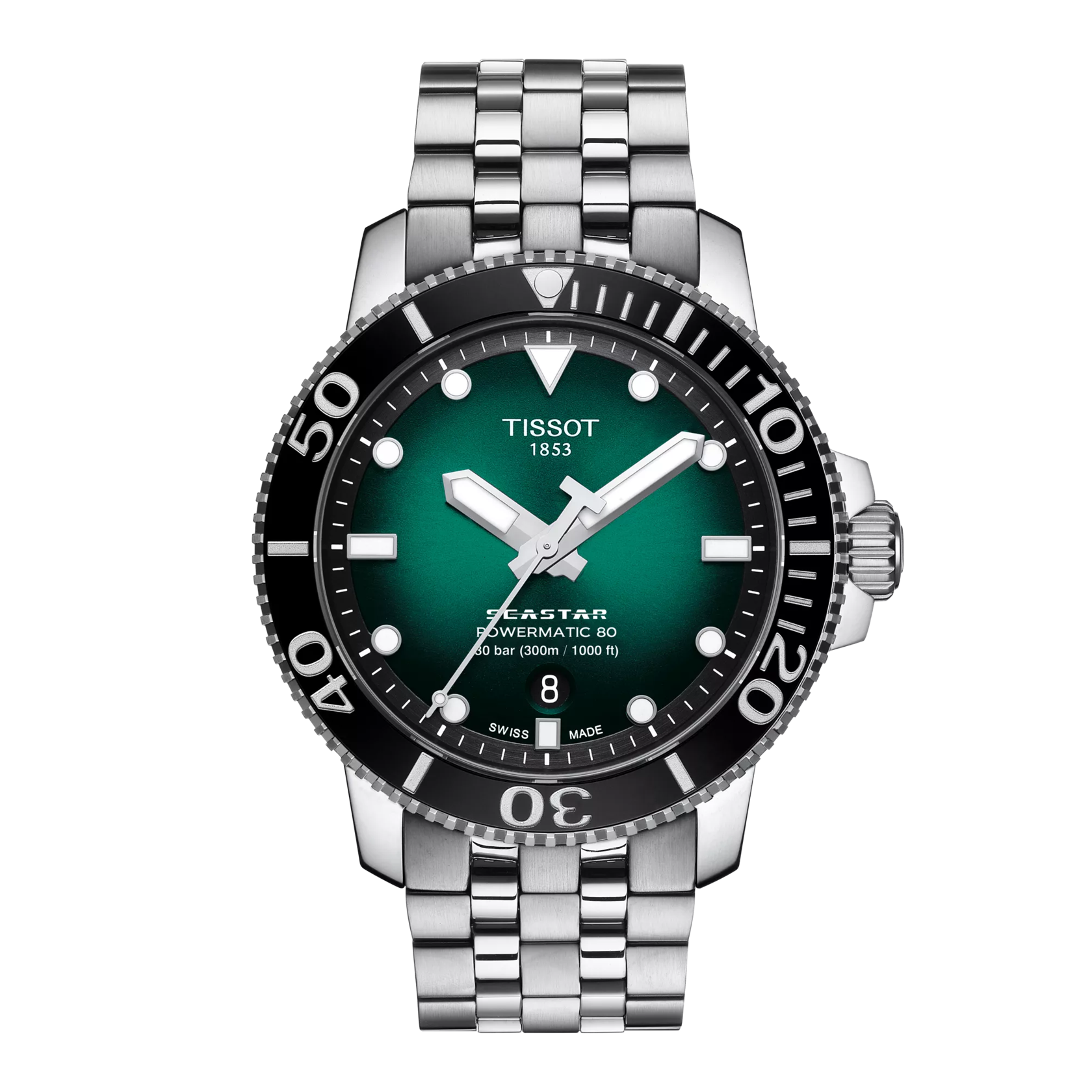 Tissot Seastar 1000 43mm Powermatic 80 T120.407.11.091.01 - vista frontal