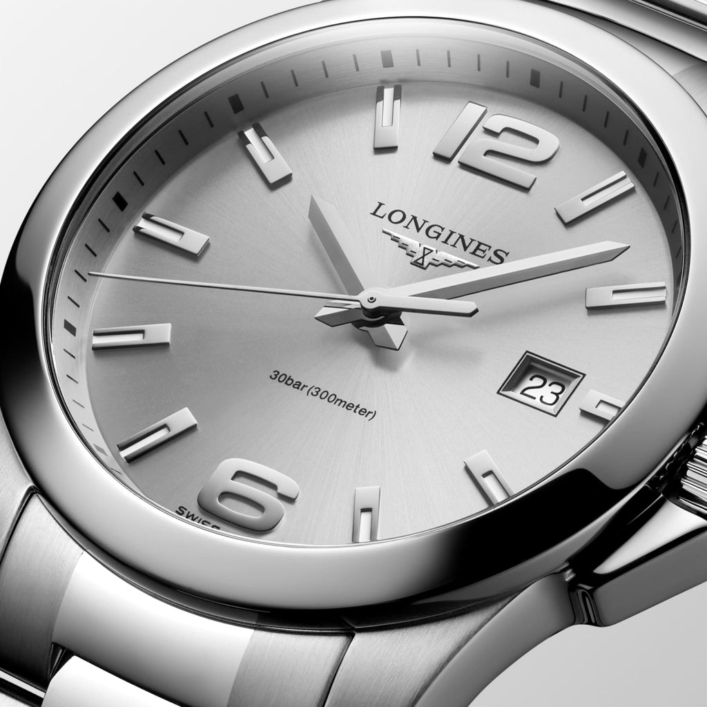 Reloj Longines Conquest Quartz Dial Plateado Sunray L3.759.4.76.6
