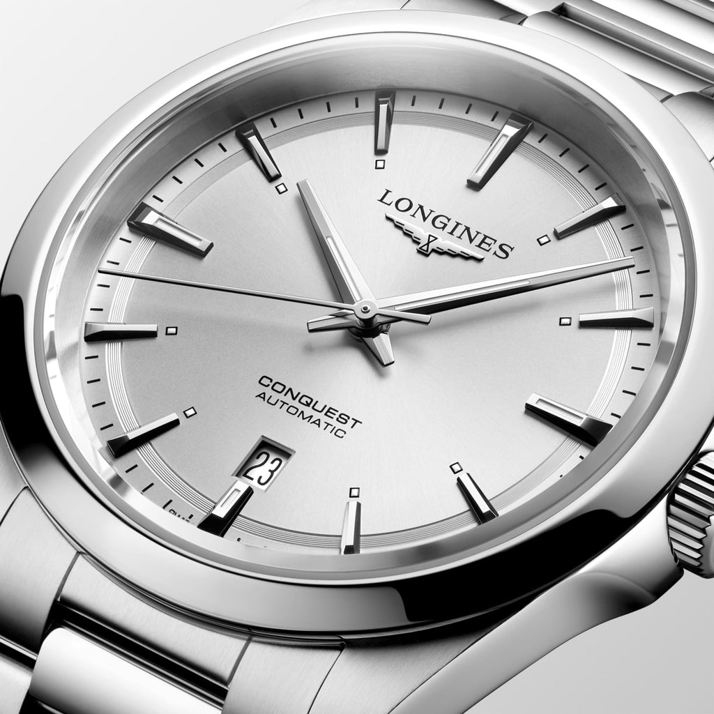 Reloj Longines Conquest Automático 41mm Dial Plateado L3.830.4.72.6