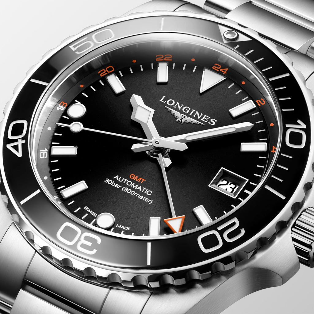 Reloj Longines HydroConquest GMT Automático Dial Negro L3.790.4.56.6