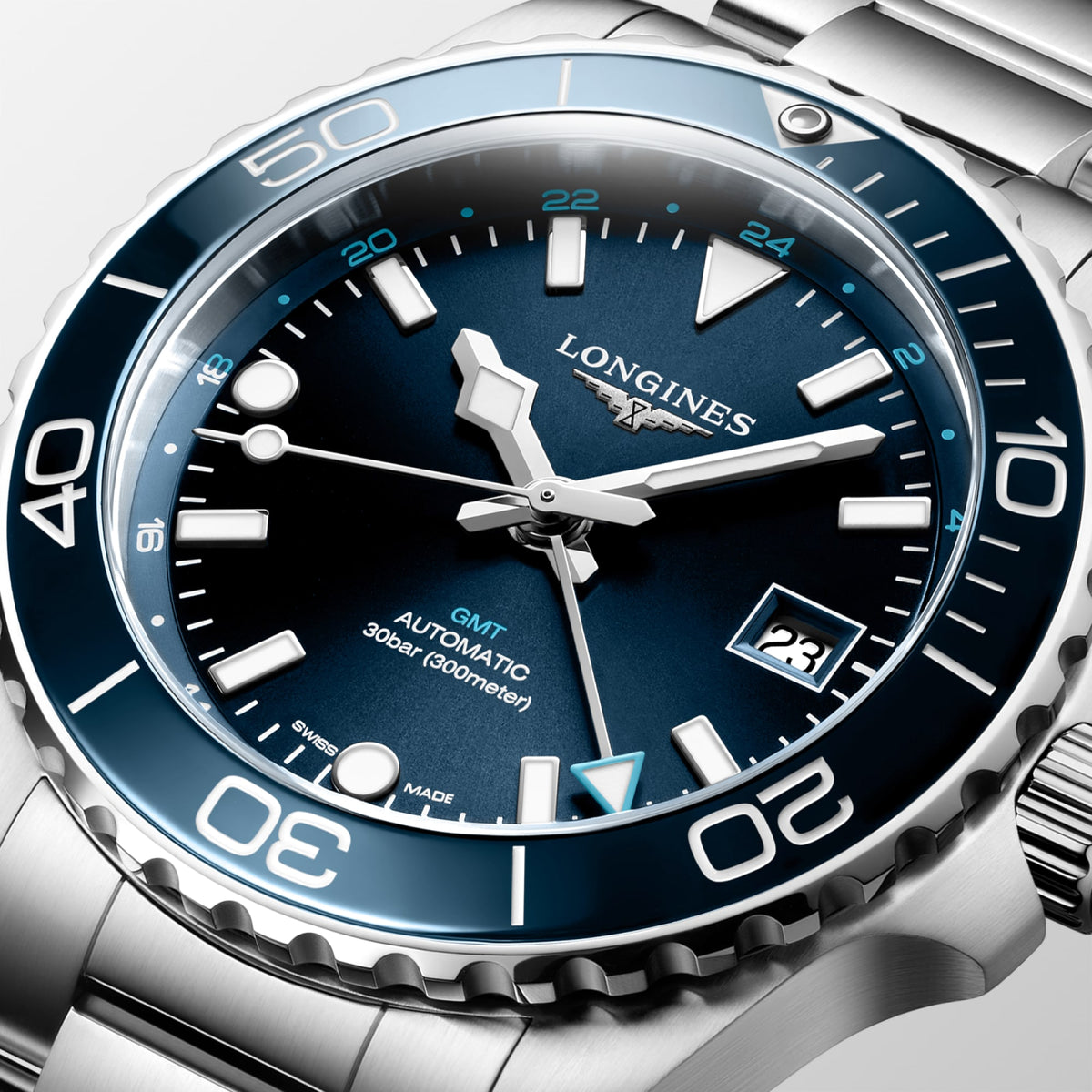 Reloj Longines HydroConquest GMT Automático Dial Azul L3.790.4.96.6