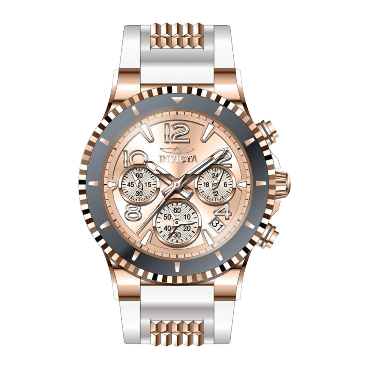 Reloj Invicta BLU 36910 vista frontal con correa completa