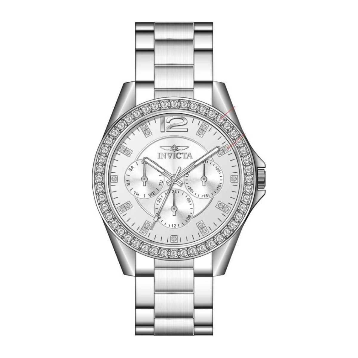 Reloj Invicta 50108 vista frontal con brazalete completo