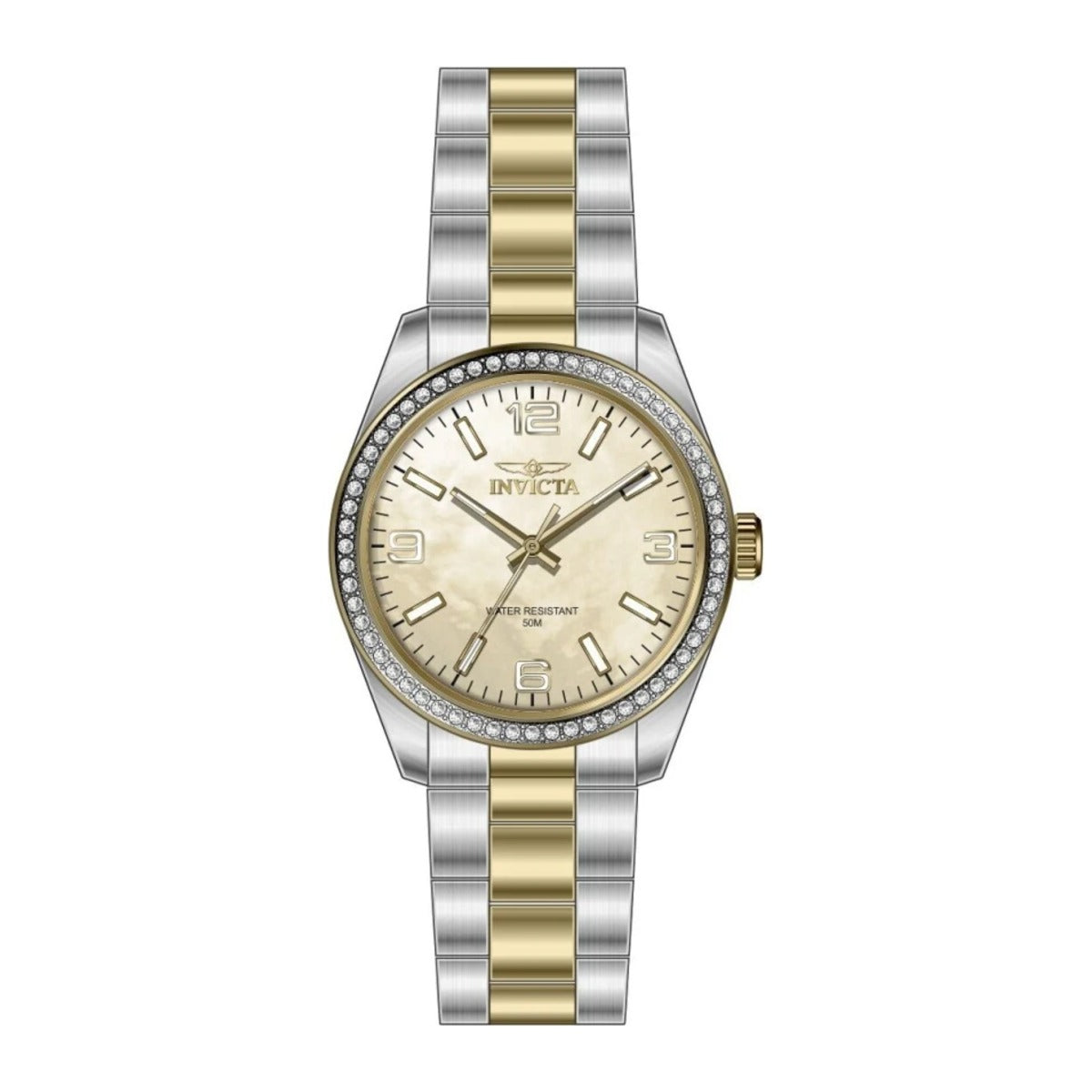 Reloj Invicta 50135 vista frontal con brazalete completo