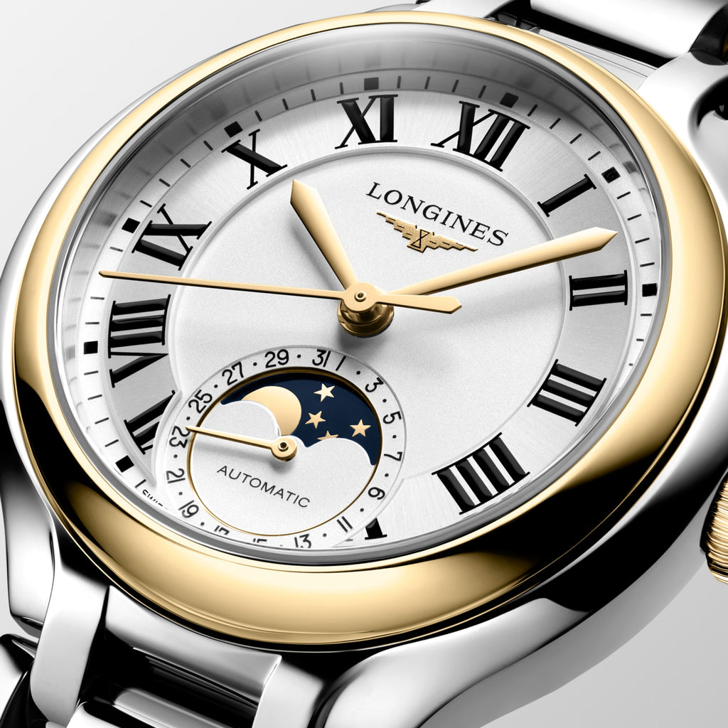Reloj Longines PrimaLuna Moonphase Automático Bicolor Oro L8.126.5.79.7