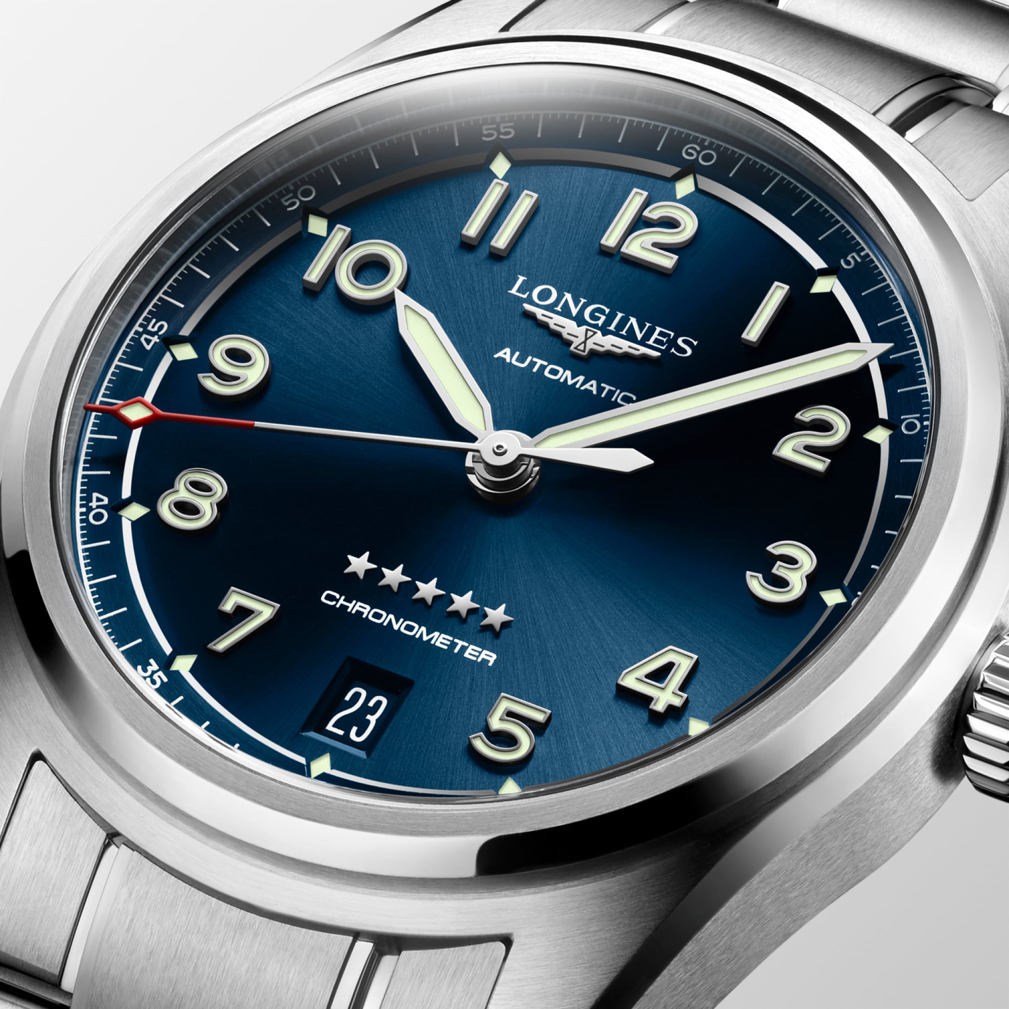 Reloj Longines Spirit Automático Cronometro Dial Azul L3.410.4.93.0