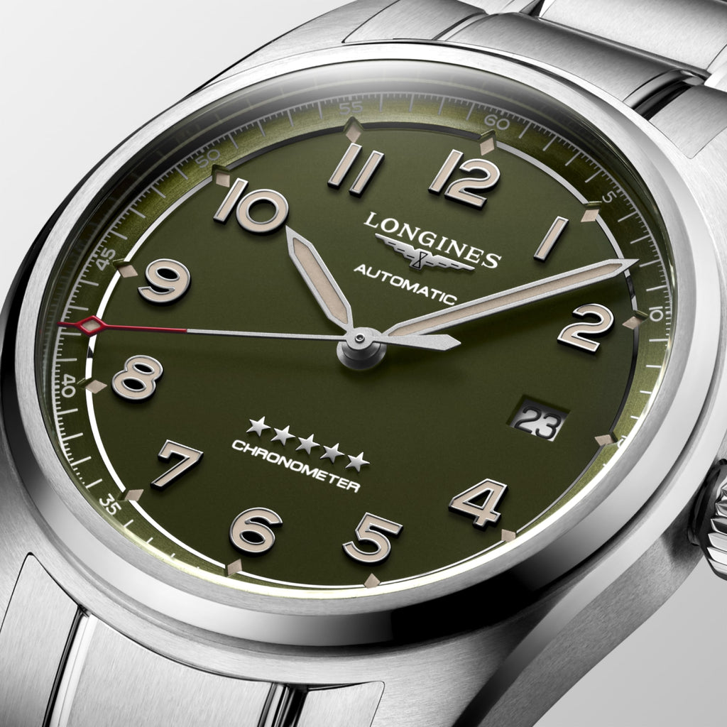 Reloj Longines Spirit Automático Cronometro Dial Verde L3.810.4.03.2