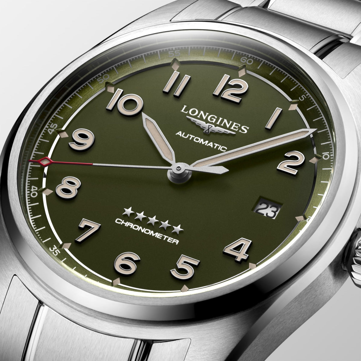 Reloj Longines Spirit Automático Cronometro Dial Verde L3.810.4.03.2