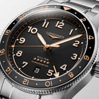 Reloj Longines Spirit Zulu Time 42mm Automático Dial Negro L3.812.4.50.6
