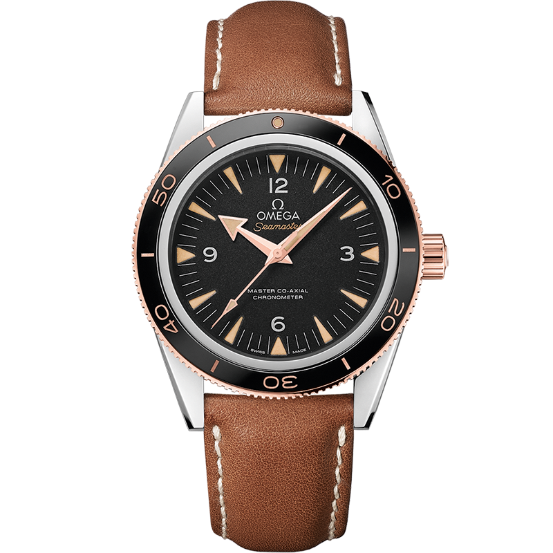 Omega Seamaster 300 Dial Negro Correa Cuero Marron 233.22.41.21.01.002