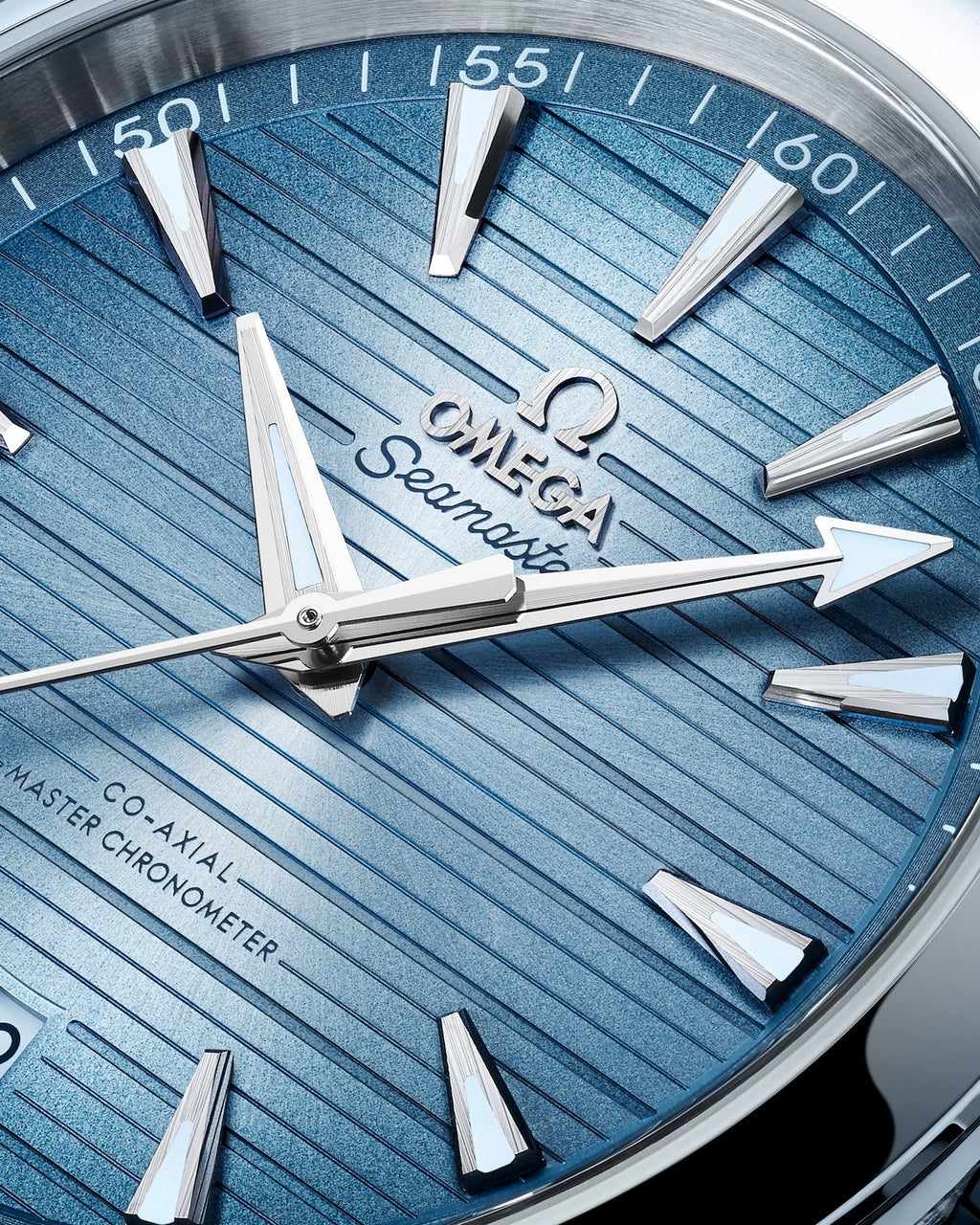 Omega Seamaster Automatico Cronometro Dial Azul detalle