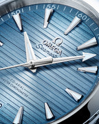 Omega Seamaster Automatico Cronometro Dial Azul detalle