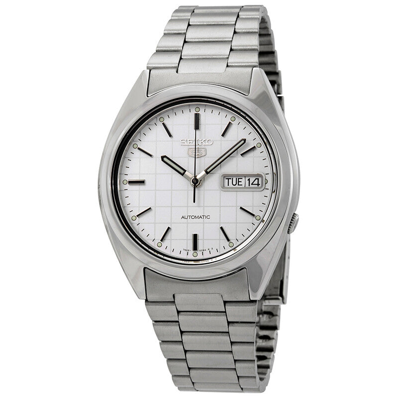 Reloj Seiko Series 5 Automatic White Grid Dial SNXF05