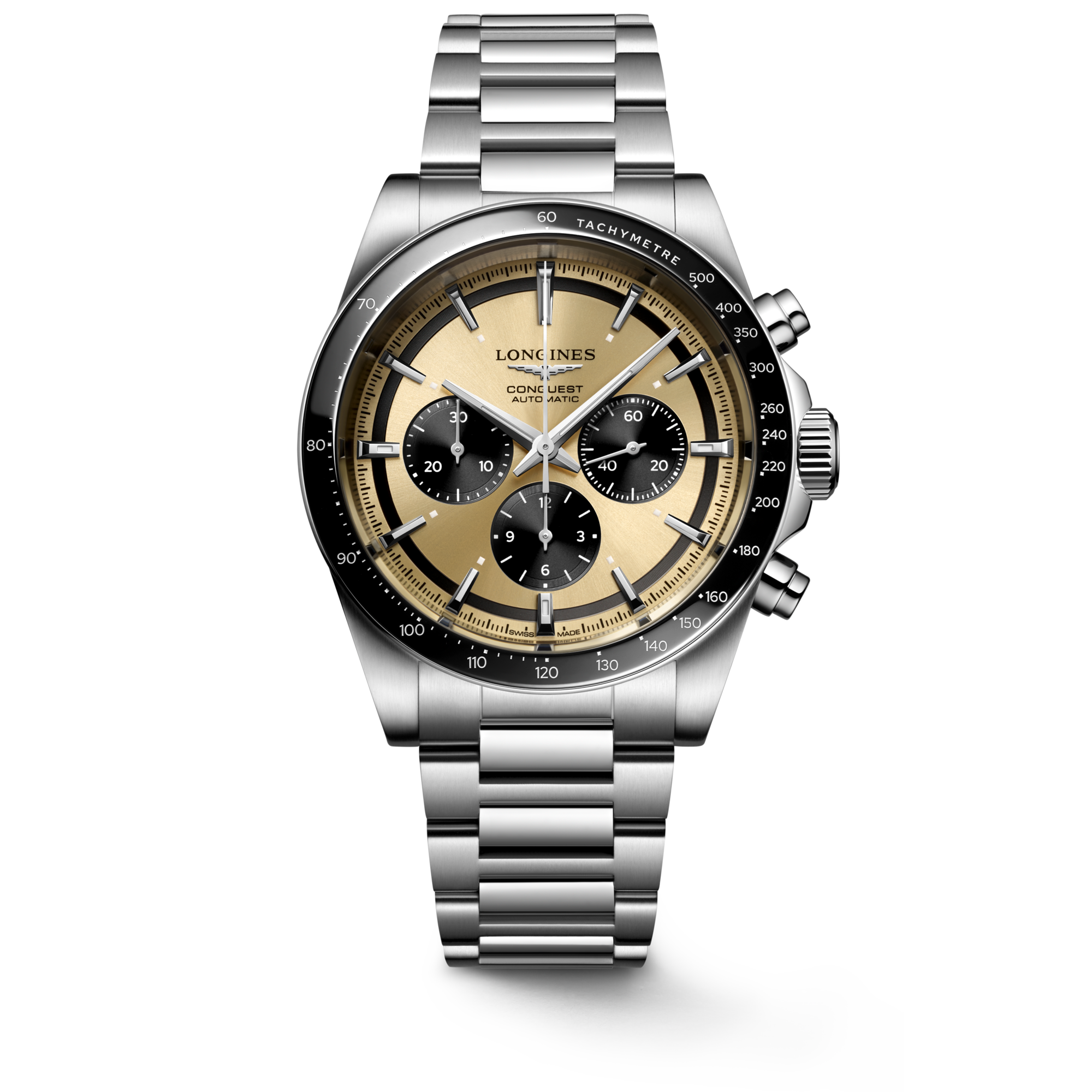 Reloj Longines Conquest Chronograph Automático Dial Champagne L3.835.4.32.6