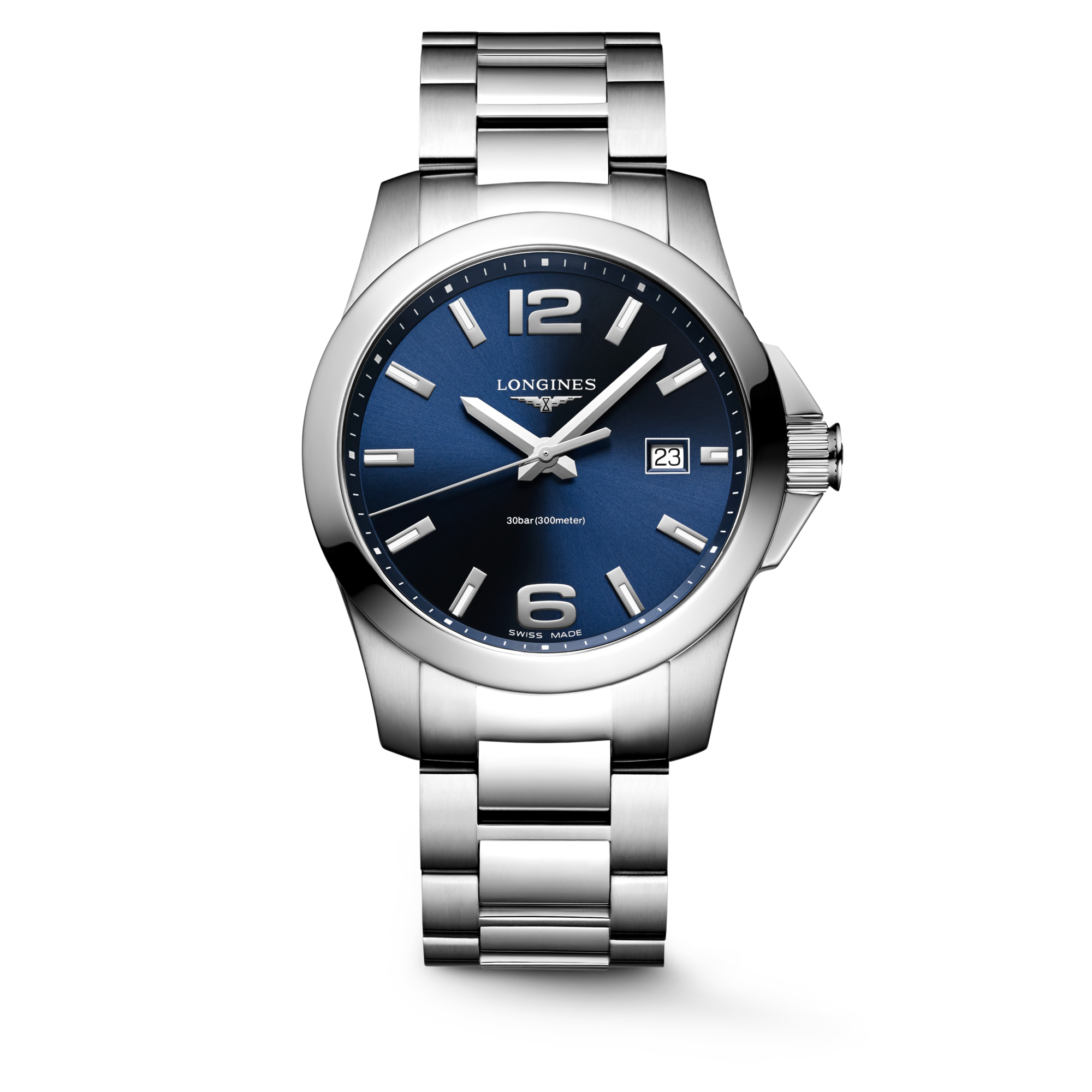 Reloj Longines Conquest Quartz Dial Azul Sunray L3.759.4.96.6