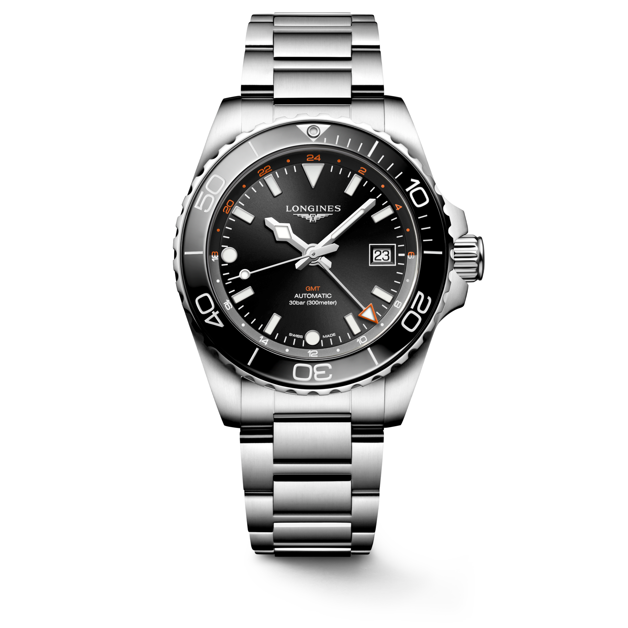 Reloj Longines HydroConquest GMT Automático Dial Negro L3.790.4.56.6