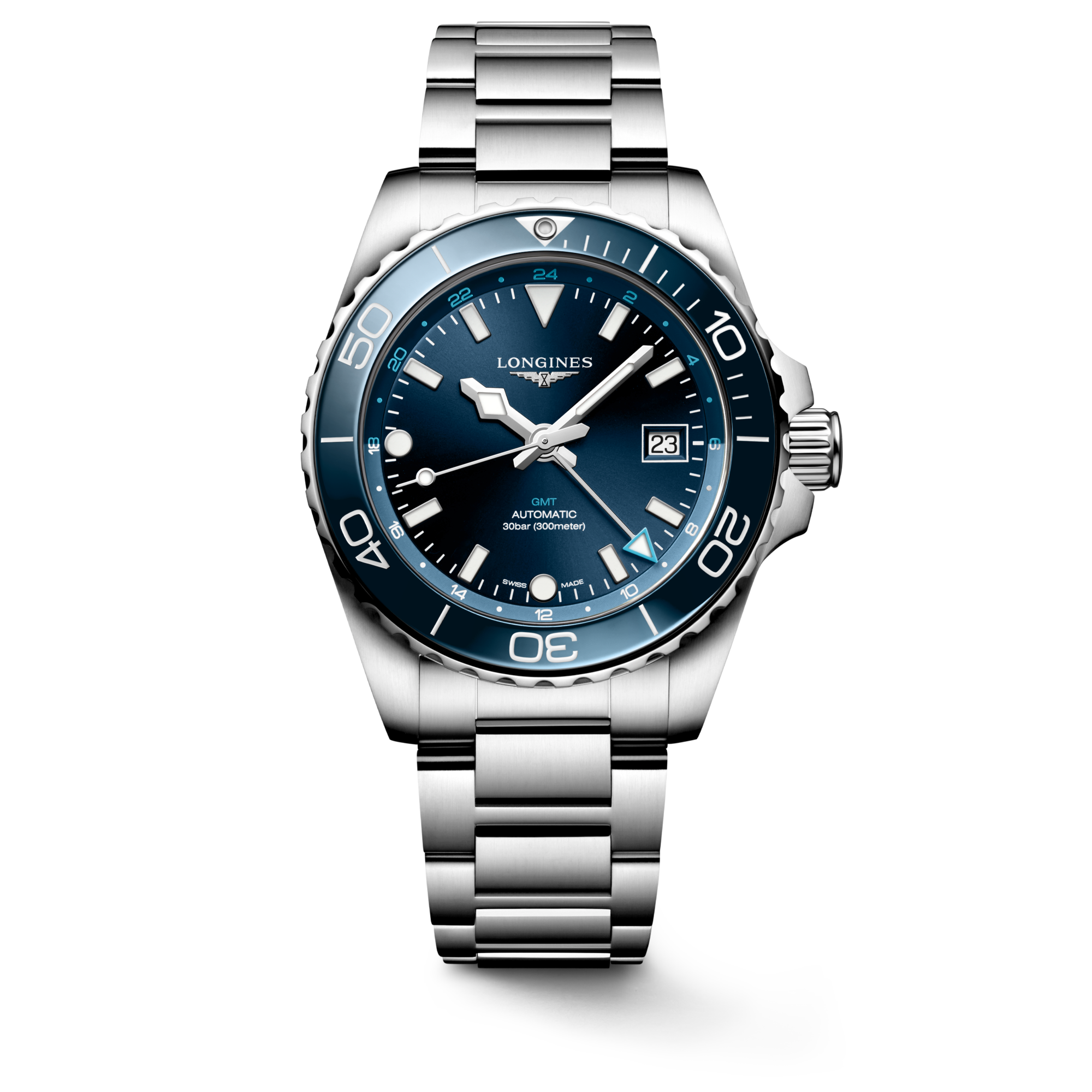 Reloj Longines HydroConquest GMT Automático Dial Azul L3.790.4.96.6