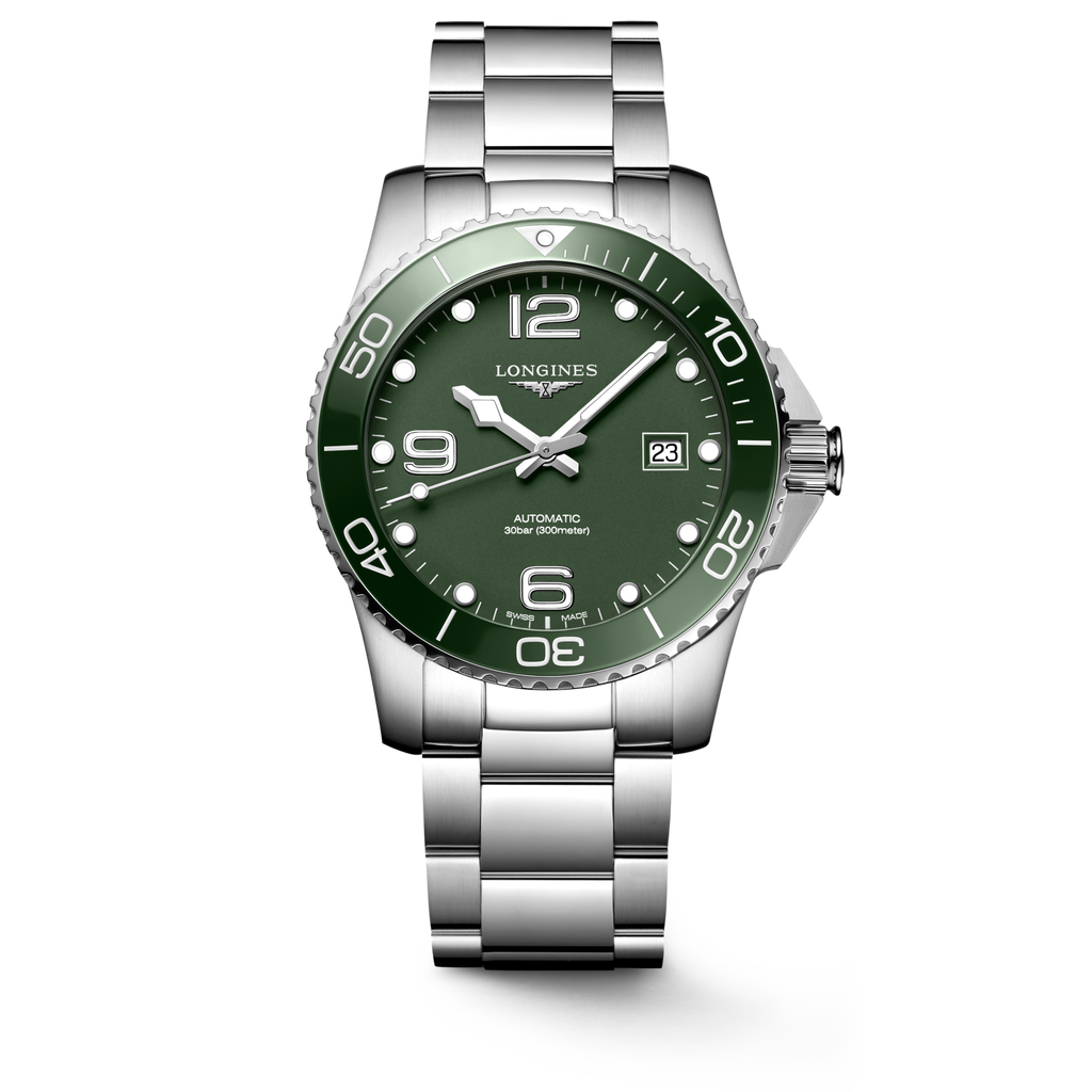 Reloj Longines HydroConquest Automático Bisel Cerámico Dial Verde L3.781.4.06.6
