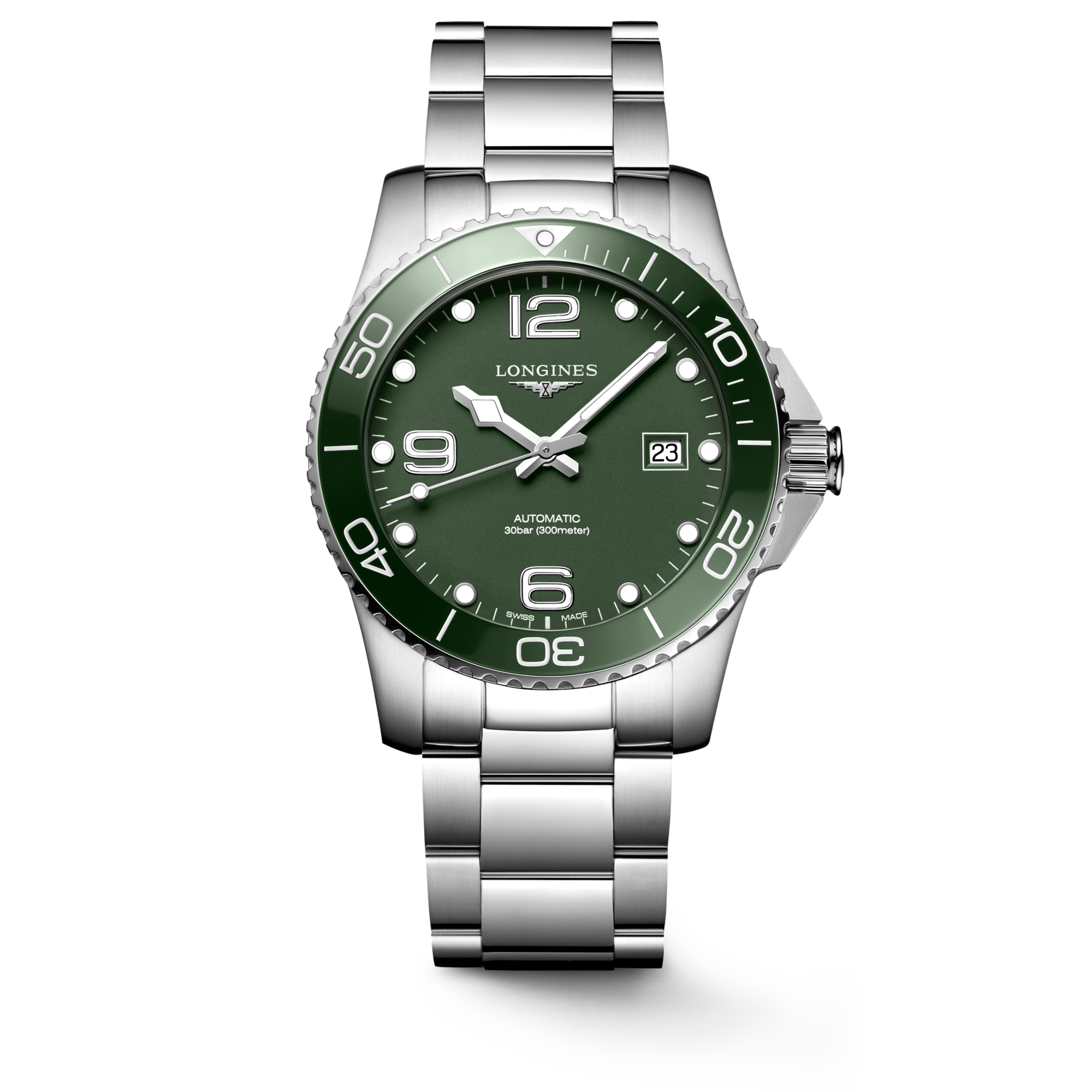 Reloj Longines HydroConquest Automático Bisel Cerámico Dial Verde L3.781.4.06.6