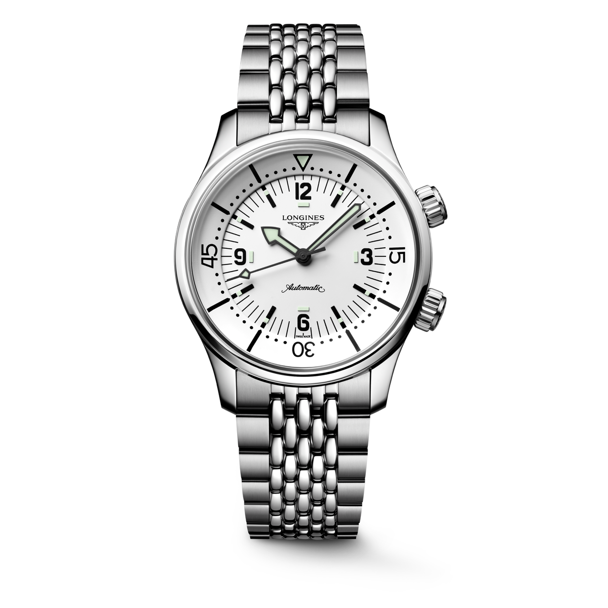 Reloj Longines Legend Diver Automático Dial Blanco L3.764.4.16.6