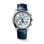 Reloj Longines Master Collection Chronograph Moonphase Automático Dial Plateado L2.673.4.71.2