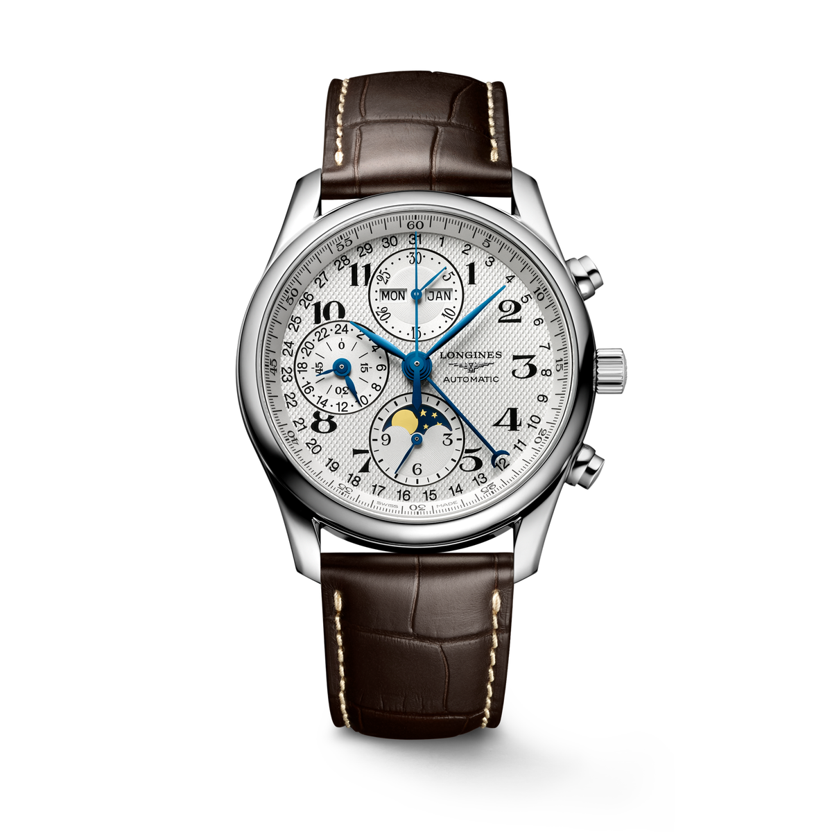 Reloj Longines Master Collection Complete Calendar Chrono Moonphase Correa Marrón L2.673.4.78.3