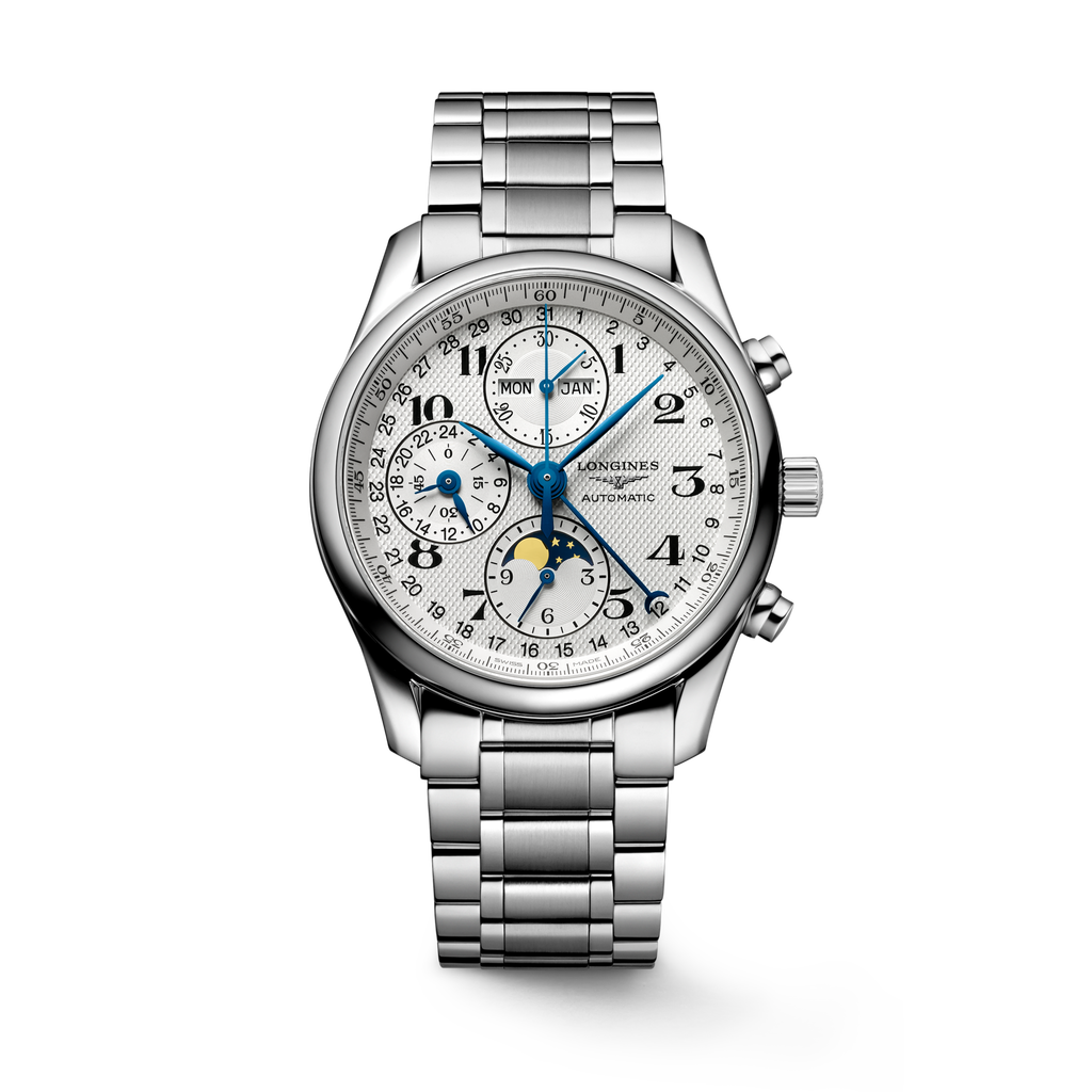 Reloj Longines Master Collection Complete Calendar Chrono Moonphase Brazalete Acero L2.673.4.78.6