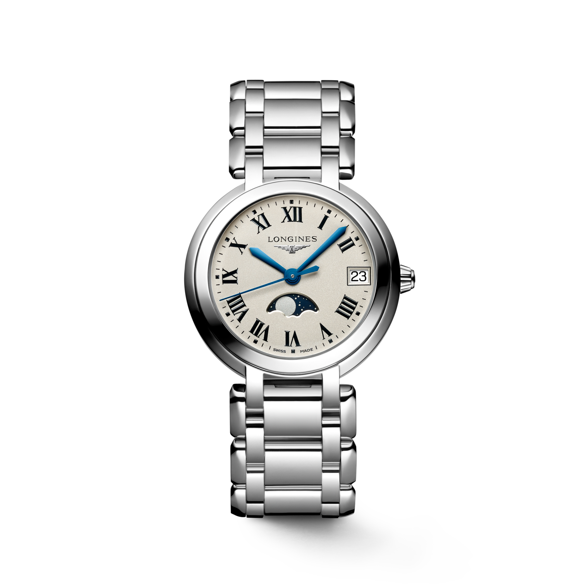 Reloj Longines PrimaLuna Moonphase Quartz Dial Marfil Opalino L8.116.4.71.6