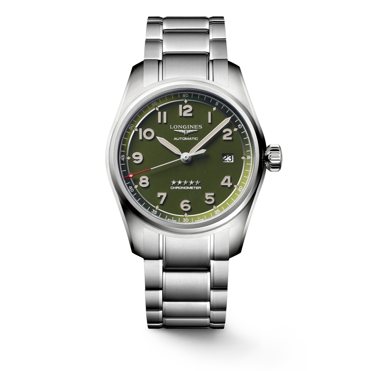 Reloj Longines Spirit Automático Cronometro Dial Verde L3.810.4.03.2