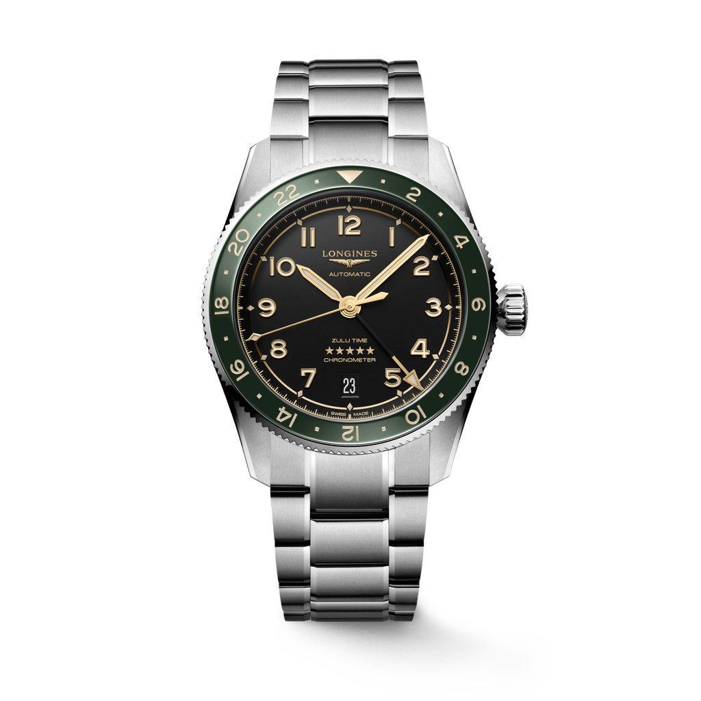 Reloj Longines Spirit Zulu Time Automático Dial Antracita L3.802.4.63.6