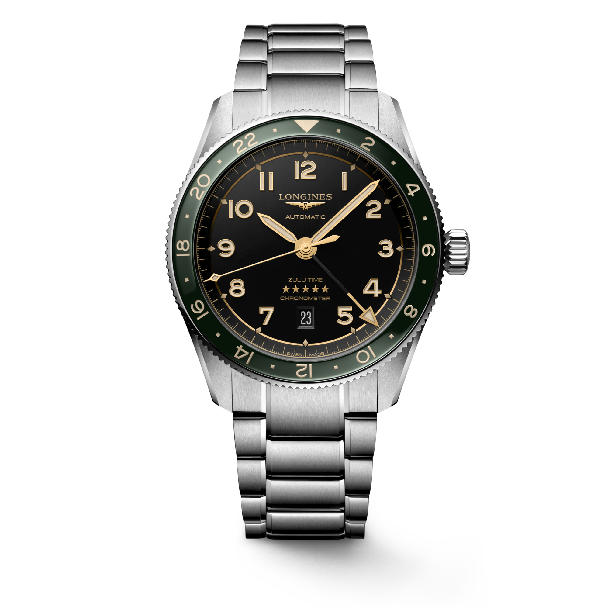 Reloj Longines Spirit Zulu Time 42mm Automático Dial Antracita L3.812.4.63.6